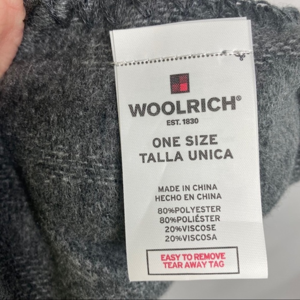 Woolrich Soft Gray Wrap W/Blanket stitching One SZ - Picture 5 of 6